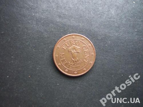 1 евроцент Австрия 2002
