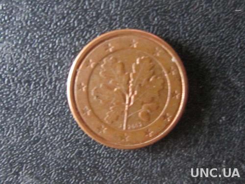 1 евроцент Германия 2002 J
