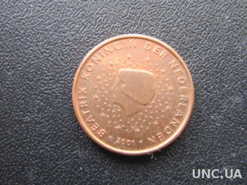 1 евроцент Нидерланды 2001
