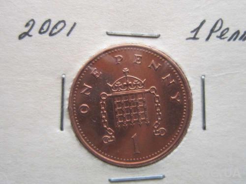 1 пенни Великобритания 2001
