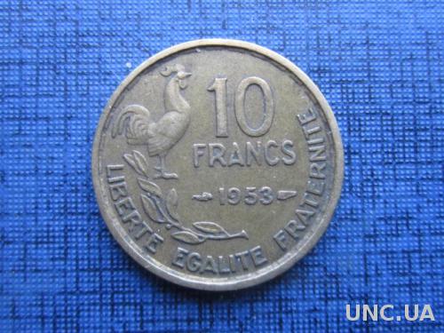 10 франков Франция 1953 фауна петух
