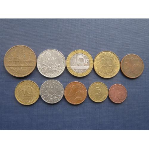 10 монет Франция разные одним лотом хорошее начало коллекции