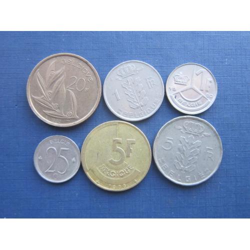 6 монет Бельгия разные одним лотом хорошее начало коллекции