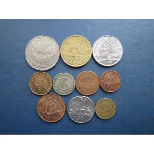 10 монет Світу кораблі флот одним лотом — гарний початок колекції