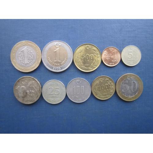 10 монет Туреччина різні одним лотом гарний початок коллекції