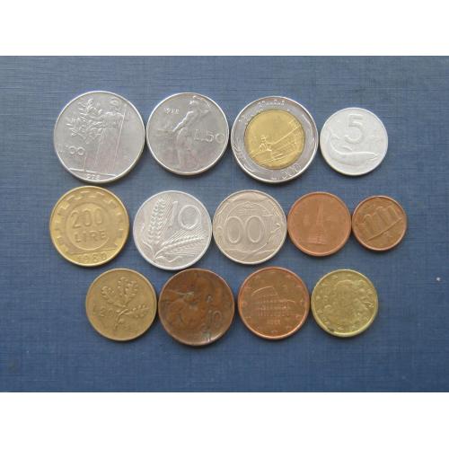 13 монет Италия разные одним лотом хорошее начало коллекции