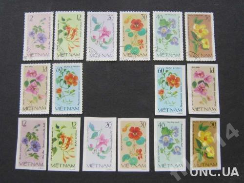16 марок Вьетнам 1980 цветы
