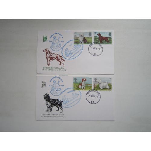 2 КПД Листівка марка СГ спецгасіння Великобританія 1979 фауна собака порода англійські корабель