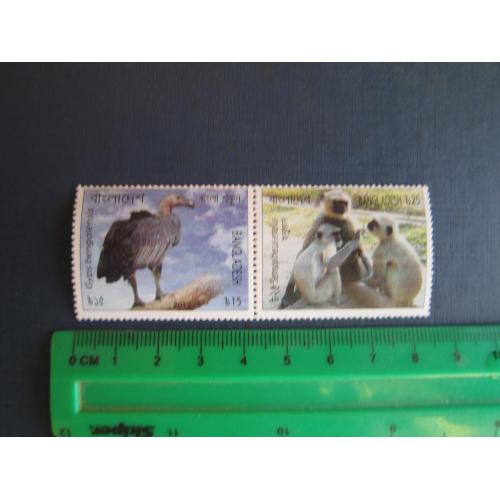 2 марки Бангладеш 2012 фауна птах мавпи MNH КЦ 3 $