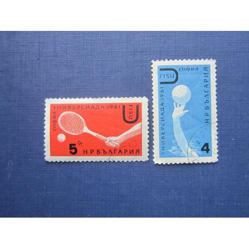 2 марки Болгария 1961 спорт Универсиада водное поло теннис гаш