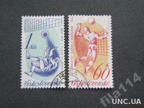 2 марки Чехословакия 1966 спорт волейбол полная
