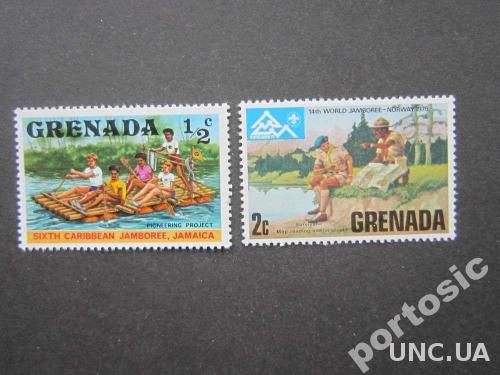 2 марки Гренада спорт туризм MNH
