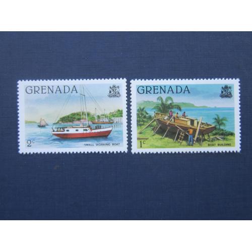 2 марки Гренада транспорт корабль лодка MNH
