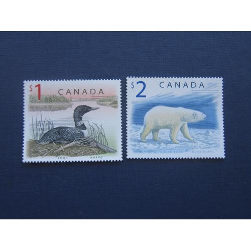 2 марки Канада 1998 фауна гусь белый медведь MNH КЦ 5 $