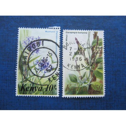2 марки Кения 1986 флора цветы гаш