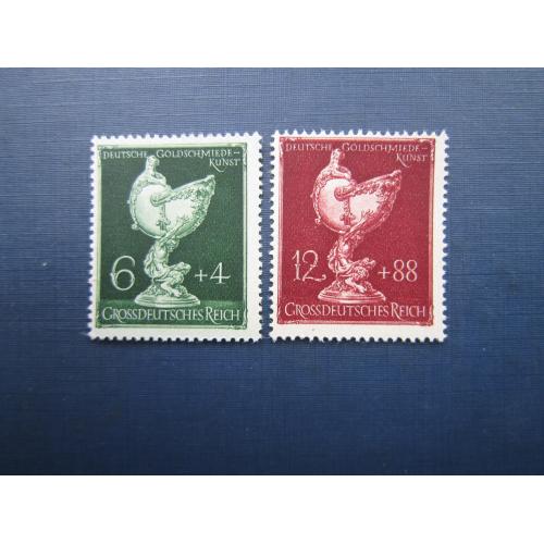 2 марки полная серия Германия Третий Рейх 1944 искусство антиквариат MNH