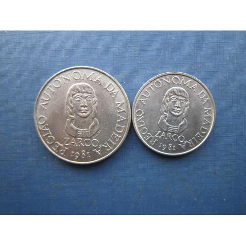 2 монети 100 та 25 ішкуду Автономія Мадейра Португалія 1981 Зарку мореплавання флот