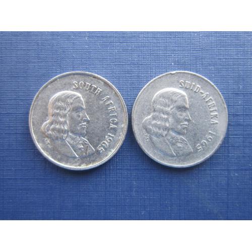 2 монеты 5 центов ЮАР 1965 фауна птица английская и голландская легенда одним лотом