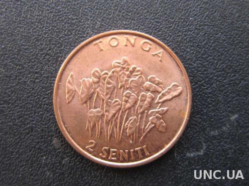 монета 2 сенити Тонга 2002 состояние