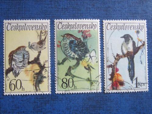 3 марки Чехословакия 1972 фауна птицы гаш