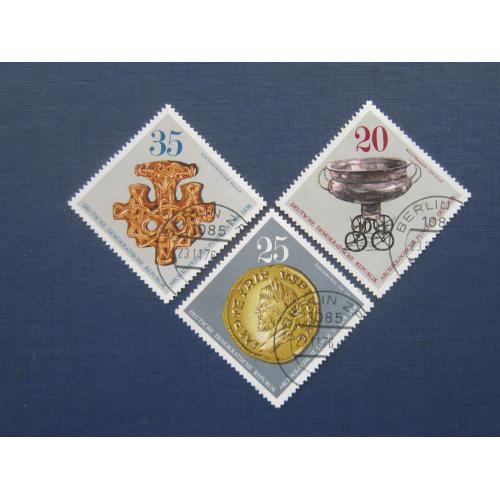 3 марки Германия ГДР 1976 искусство антиквариат античная монета гаш