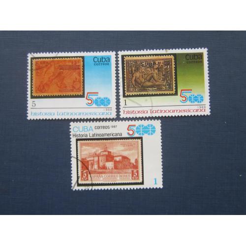3 марки Куба 1987 латиноамериканская история марка на марке гаш