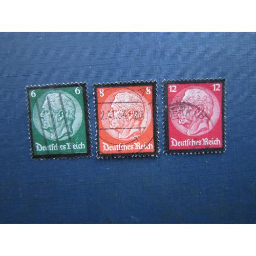 3 марки Німеччина Рейх 1934 стандарт Гінденбург траурний гаш