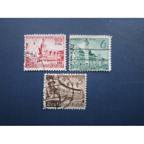 3 марки Німеччина Рейх 1939 архітектура Весняний ярмарок Лейпциг гаш