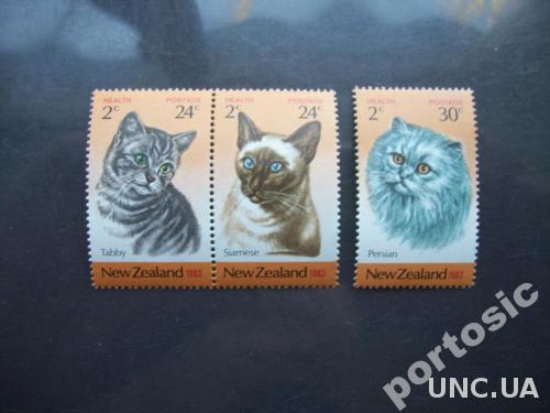 3 марки Новая Зеландия 1983 кошки н/гаш MNH
