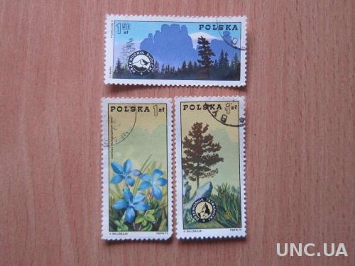 3 марки Польша 1975 лес
