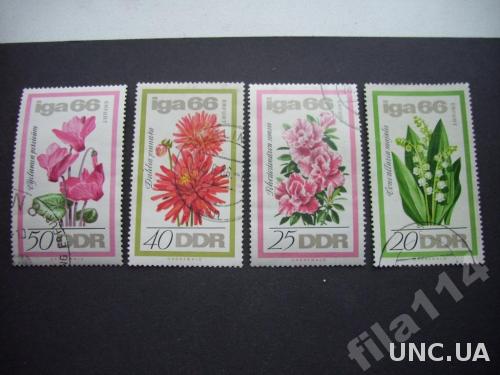 4 марки ГДР 1966 цветы полная серия
