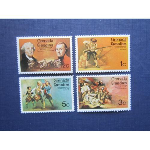 4 марки Гренада и Гренадины 1976 История США 200 лет независимости MNH
