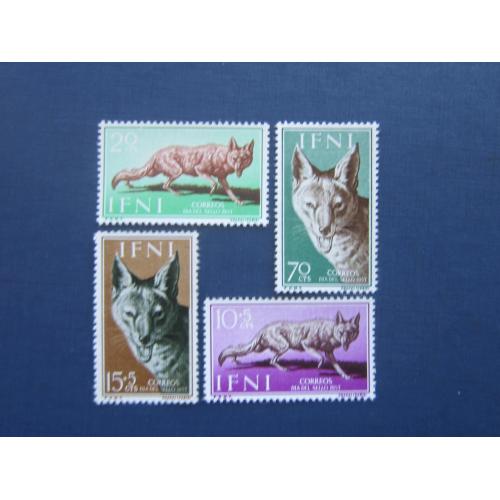 4 марки Ифни (Испанская Африка) 1957 фауна шакал MNH