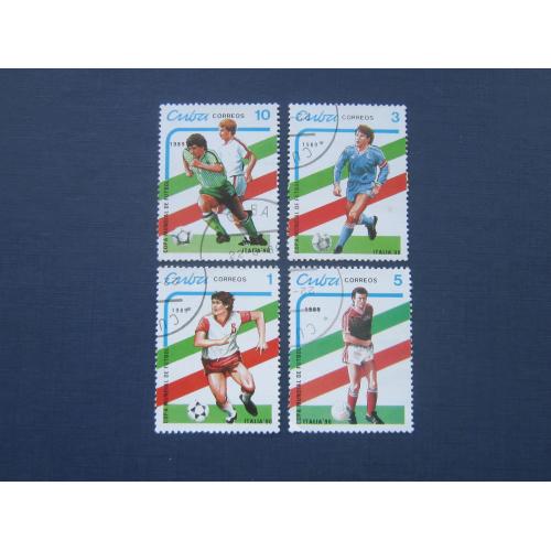 4 марки Куба 1989 спорт футбол Чемпионат Мира Италия гаш