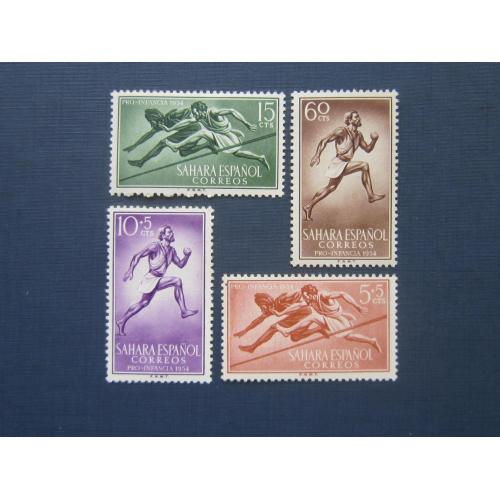 4 марки полная серия Испанская Сахара 1954 спорт лёгкая атлетика бег MNH