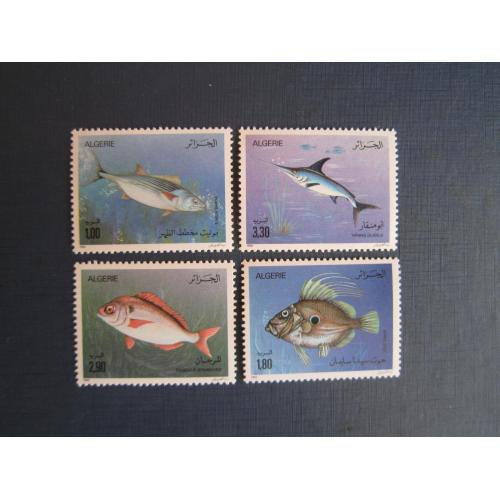 4 марки повна серія Алжир 1989 морська фауна риби MNH КЦ 6 $