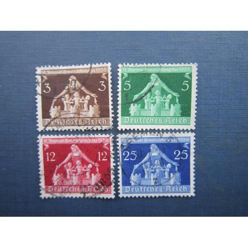 4 марки повна серія Німеччина Рейх 1936 Міжнародний конгрес місцевого самоврядування гаш