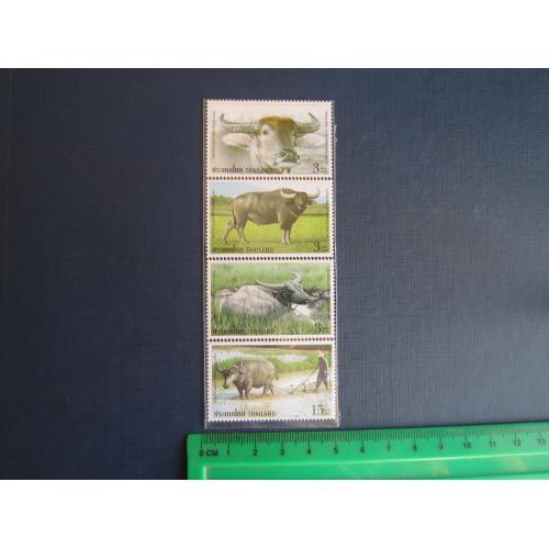 4 марки повна серія Таїланд 2005 фауна корови бики MNH