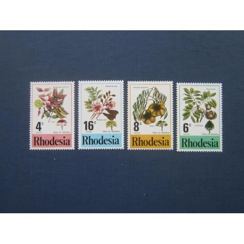 4 марки Родезия (Зимбабве) 1976 флора цветы MNH