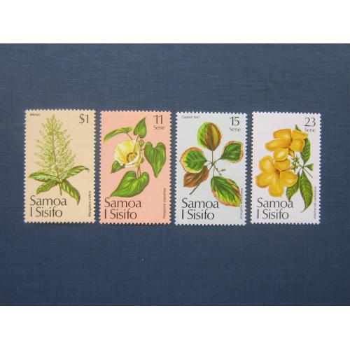 4 марки Самоа и Сизифо 1981 флора цветы MNH