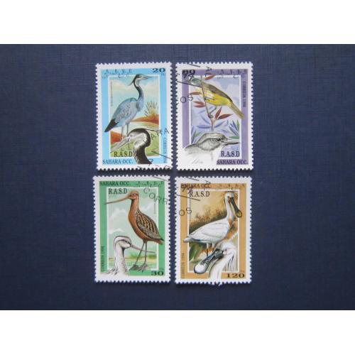 4 марки Западная Сахара 1994 фауна птицы гаш