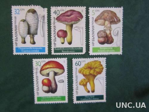 5 марок Болгария 1987 грибы
