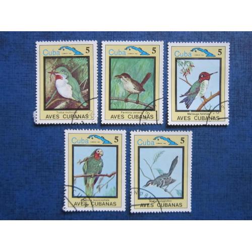 5 марок Куба 1983 флора птицы гаш.