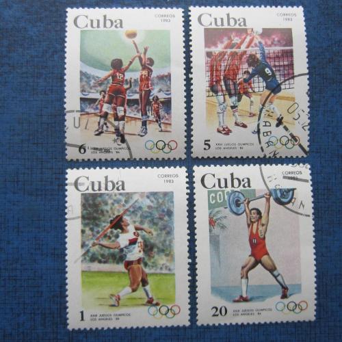 4 марки Куба 1983 спорт олимпиада Лос Анджелес гаш