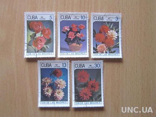 5 марок Куба 1987 цветы
