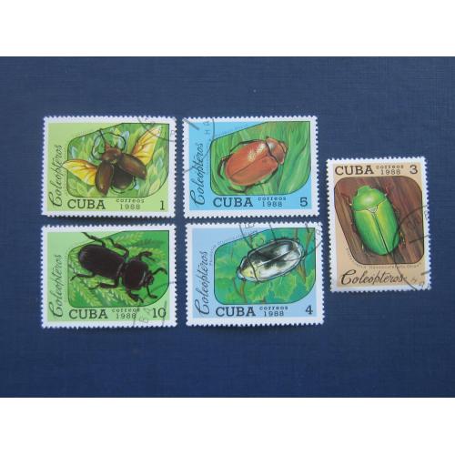 5 марок куба 1988 фауна насекомые жуки гаш