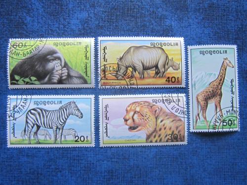 5 марок Монголия 1991 фауна Африки гаш