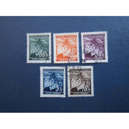 5 марок Німеччина Рейх Богемія та Моравія 1939-1941 флора липа гаш