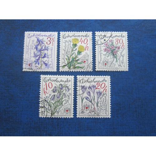 5 марок полная серия Чехословакия 1979 флора цветы полевые гаш КЦ 15 $