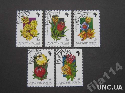 5 марок Венгрия 1990 цветы Африки

